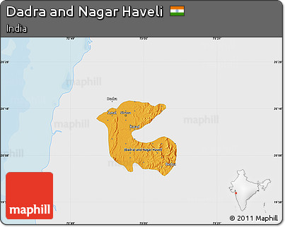 Political Map of Dadra and Nagar Haveli, single color outside