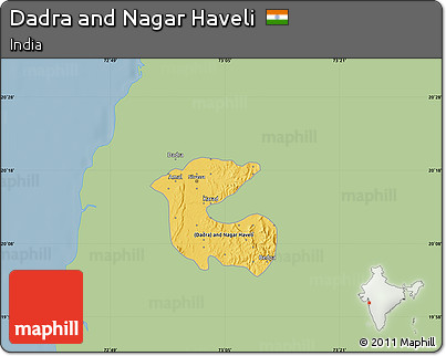 Savanna Style Map of Dadra and Nagar Haveli, single color outside