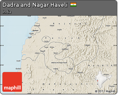Shaded Relief Map of Dadra and Nagar Haveli
