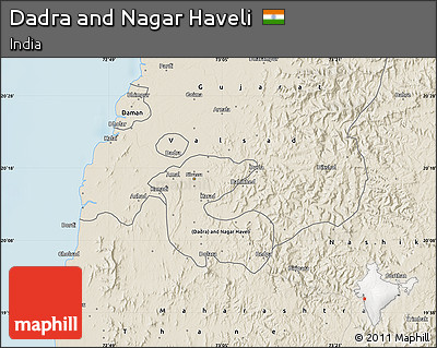 Shaded Relief Map of Dadra and Nagar Haveli