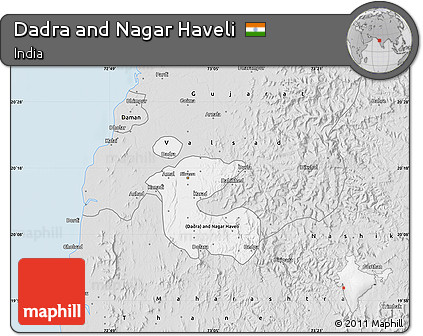 Silver Style Map of Dadra and Nagar Haveli
