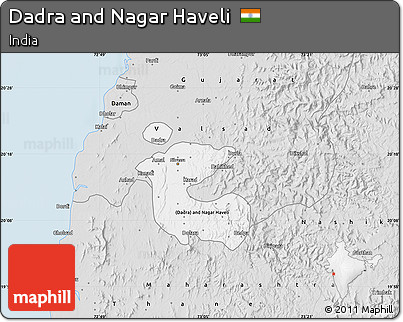 Silver Style Map of Dadra and Nagar Haveli