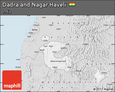 Silver Style Map of Dadra and Nagar Haveli