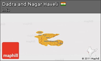Political Panoramic Map of Dadra and Nagar Haveli, cropped outside