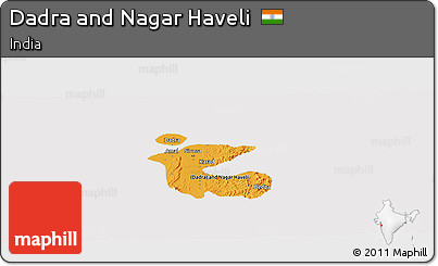 Political Panoramic Map of Dadra and Nagar Haveli, cropped outside