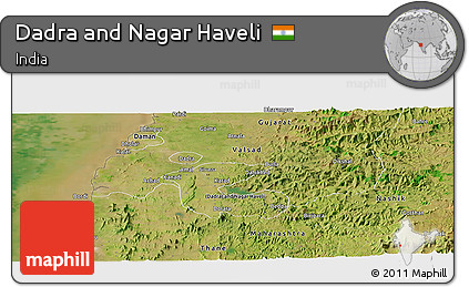 Satellite Panoramic Map of Dadra and Nagar Haveli