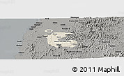 Shaded Relief Panoramic Map of Dadra and Nagar Haveli, darken, semi-desaturated
