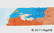 Shaded Relief Panoramic Map of Dadra and Nagar Haveli, political shades outside