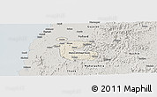 Shaded Relief Panoramic Map of Dadra and Nagar Haveli, semi-desaturated