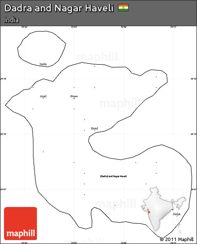 Blank Simple Map of Dadra and Nagar Haveli, cropped outside