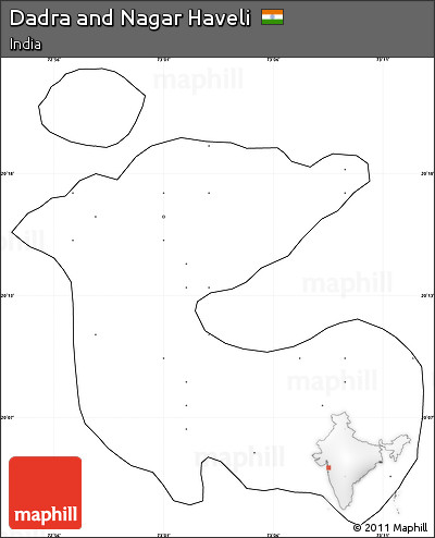 Blank Simple Map of Dadra and Nagar Haveli, cropped outside, no labels