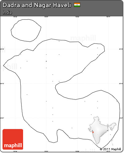 Blank Simple Map of Dadra and Nagar Haveli, cropped outside, no labels