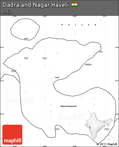 Blank Simple Map of Dadra and Nagar Haveli