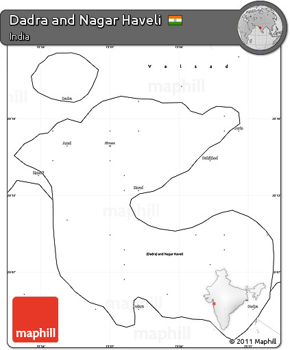 Blank Simple Map of Dadra and Nagar Haveli