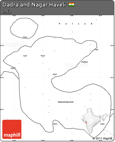 Blank Simple Map of Dadra and Nagar Haveli