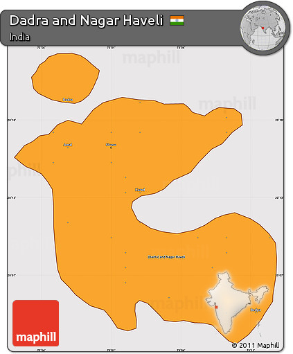 Political Shades Simple Map of Dadra and Nagar Haveli, cropped outside