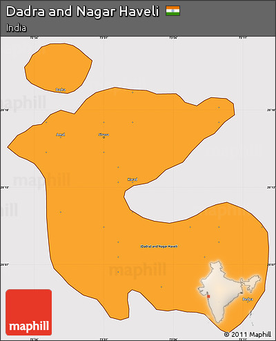 Political Shades Simple Map of Dadra and Nagar Haveli, cropped outside