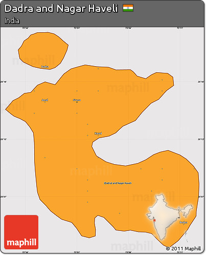 Political Shades Simple Map of Dadra and Nagar Haveli, cropped outside