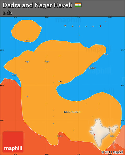 Political Shades Simple Map of Dadra and Nagar Haveli