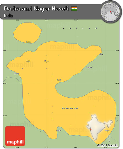Savanna Style Simple Map of Dadra and Nagar Haveli