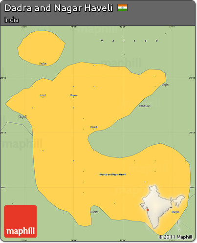 Savanna Style Simple Map of Dadra and Nagar Haveli