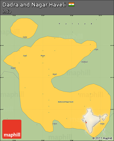 Savanna Style Simple Map of Dadra and Nagar Haveli