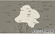 Shaded Relief 3D Map of Delhi, darken
