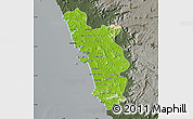 Physical Map of Goa, darken, semi-desaturated