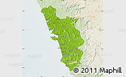 Physical Map of Goa, lighten