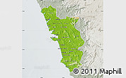 Physical Map of Goa, lighten, semi-desaturated