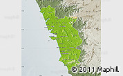 Physical Map of Goa, semi-desaturated