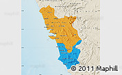Political Map of Goa, shaded relief outside