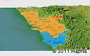 Political Panoramic Map of Goa, satellite outside