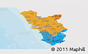 Political Panoramic Map of Goa, single color outside