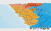 Political Shades Panoramic Map of Goa