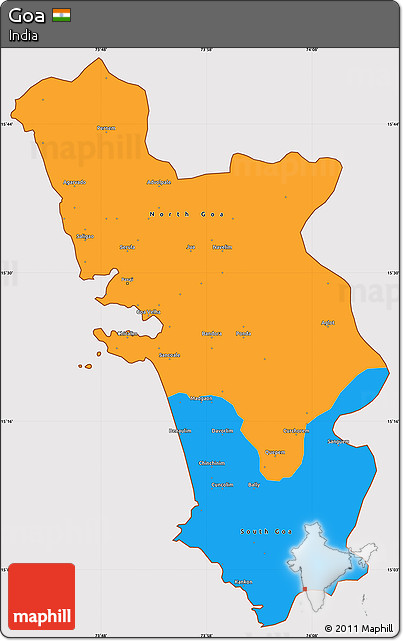 Political Simple Map of Goa, cropped outside