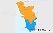 Political Simple Map of Goa, single color outside, borders and labels