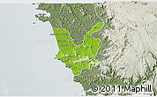 Physical 3D Map of South Goa, semi-desaturated