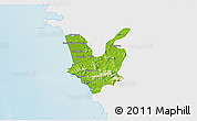 Physical 3D Map of South Goa, single color outside