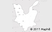 Silver Style Simple Map of South Goa, cropped outside