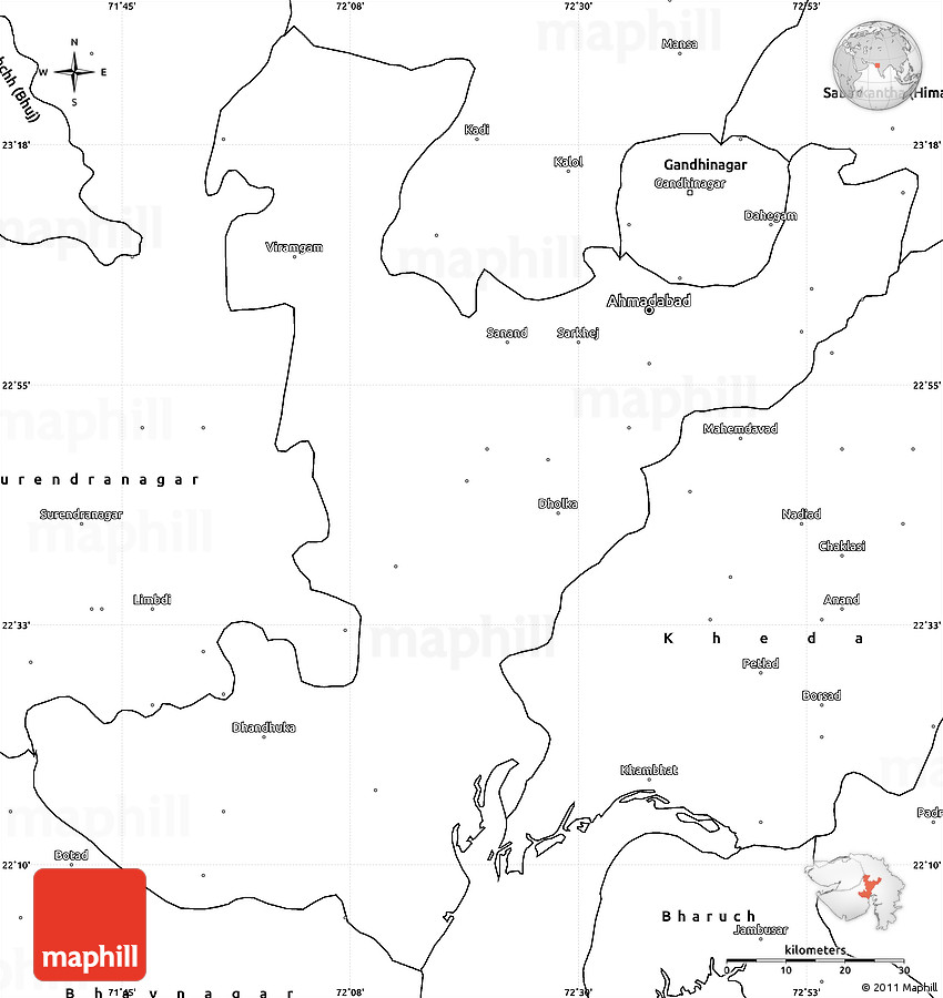 Blank Simple Map Of Ahmadabad Blank Simple Map Of Ahmadabad