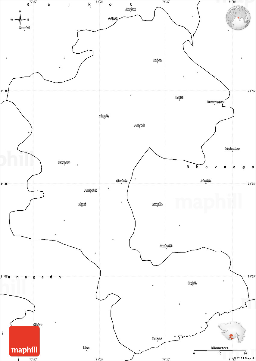 Blank Simple Map Of Amreli Blank Simple Map Of Amreli