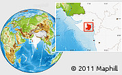 Physical Location Map of Bhavnagar, highlighted country