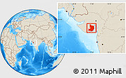 Shaded Relief Location Map of Bhavnagar