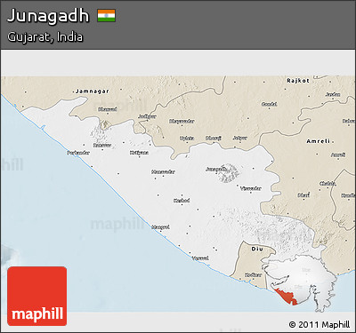 Classic Style 3D Map of Junagadh