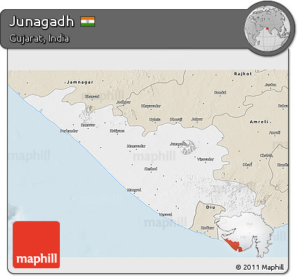 Classic Style 3D Map of Junagadh