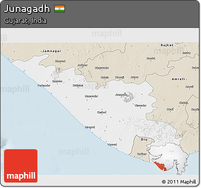 Classic Style 3D Map of Junagadh