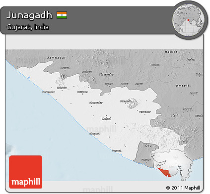 Gray 3D Map of Junagadh