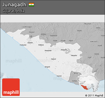 Gray 3D Map of Junagadh