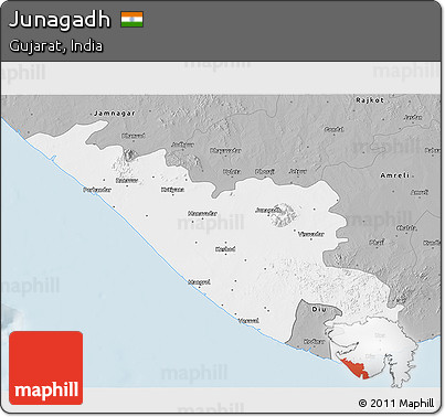 Gray 3D Map of Junagadh
